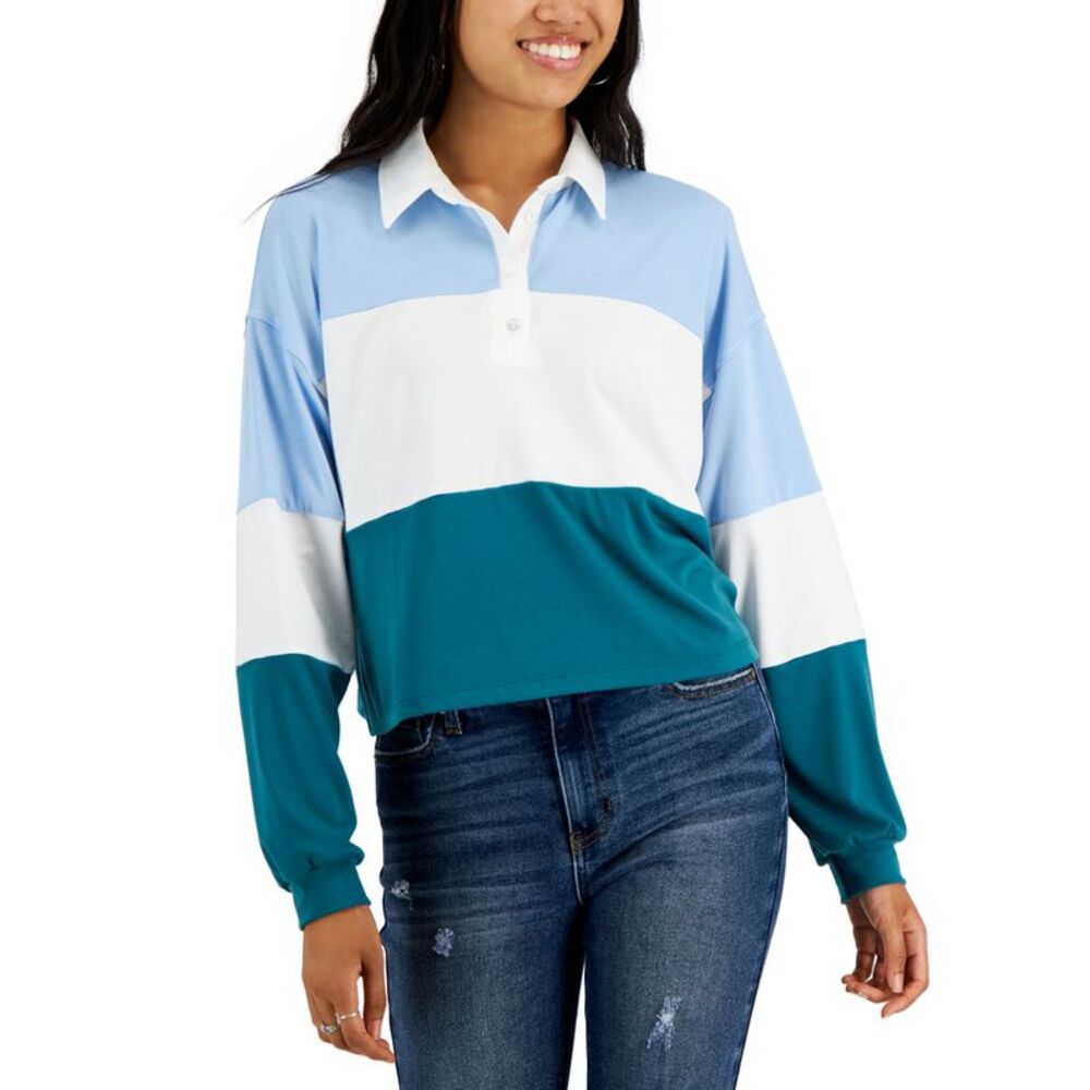 Juniors' Colorblocked Rugby Henley Top